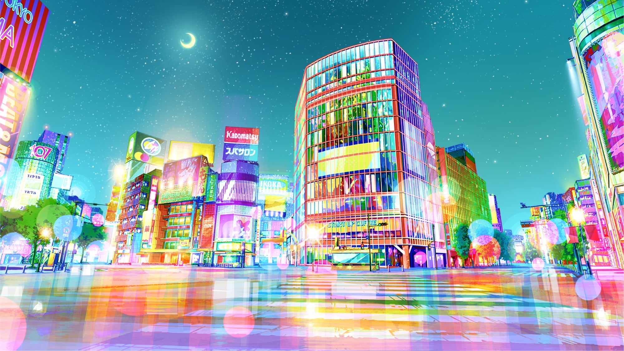 夜の渋谷スクランブル交差点
